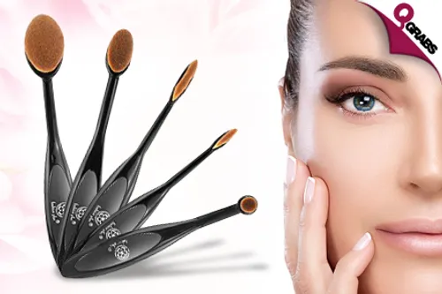 For QR69, Doll Up with a Set of Five Trendy Oval Makeup Brushes! (QR99 Value)